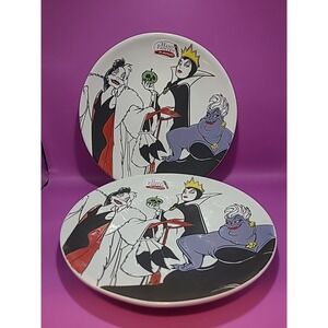 Disney Villains Ursula, Evil Queen, Cruella Dinner Plates ZRIKE Set Of Two